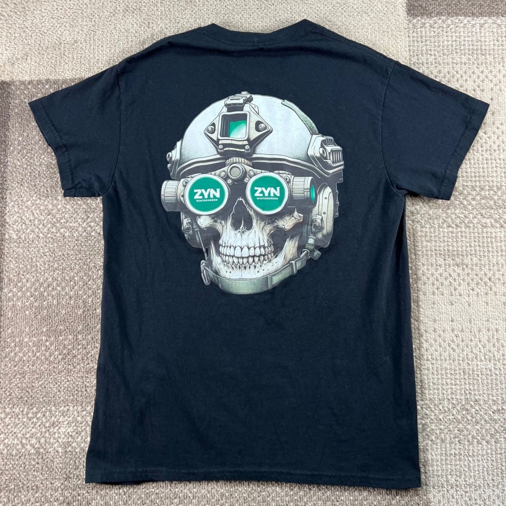 ZYN Wintergreen Skull Tactical Night Vision Goggles Black T-Shirt Mens Small